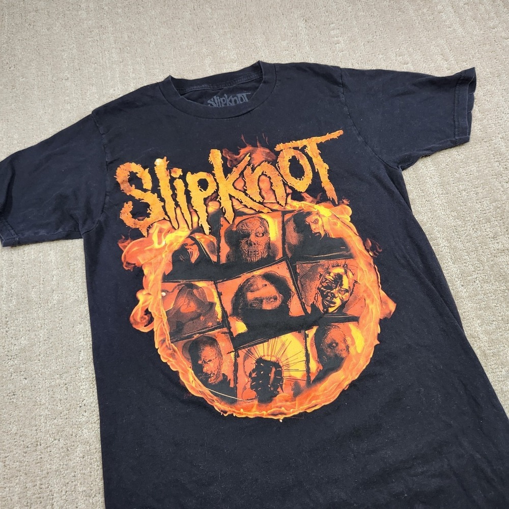 Slipknot Shirt Women Small Black We Are Not Your Kind Flames Y2K Metal Band  Tee